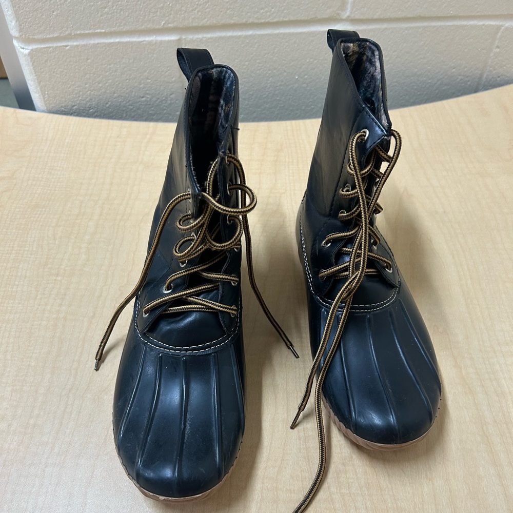 Women's Black Lace-Up Boots
